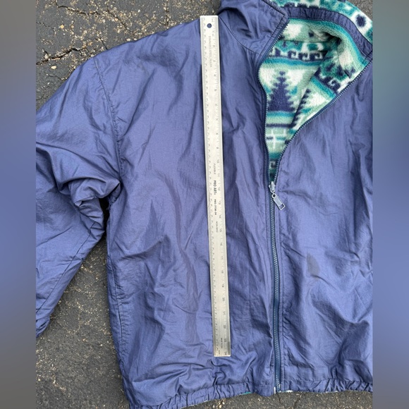 Vintage Ski Style Printed Polar Fleece REVERSIBLE Jacket - Picture 7 of 8